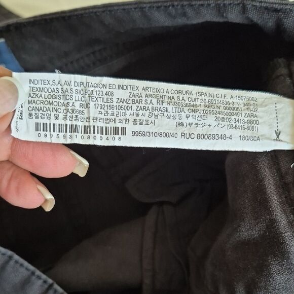 Zara Man Black Pants with Gold Button - Picture 5 of 16